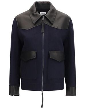 P.A.R.O.S.H. Lederbesetzte Jacke - Blau