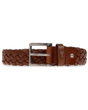 Ami Paris Accessoires ,Bruin ,Leer Leren Riem