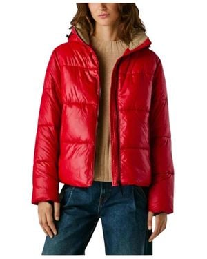 Pepe Jeans Korte Sussy Jas, Trendy En Veelzijdig - Rood