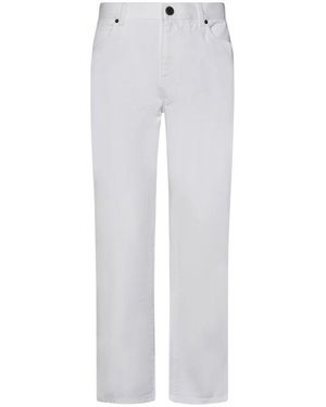 Balmain Weiße Straight-Leg Jeans Mit Logo-Stickerei - Grau