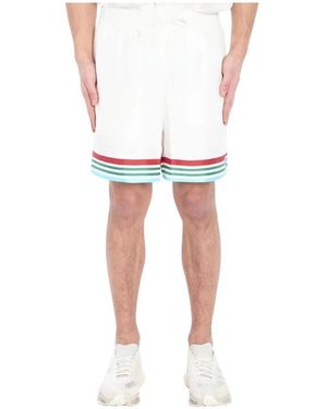 CASABLANCA World Series Kordelzug-Shorts - Weiß