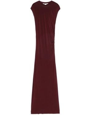 Stella McCartney Bordeaux ruched crew neck kleid - Lila