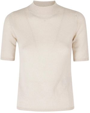 Eleventy Truien & Vesten ,Kasjmier Maglia Mezza Manica A Garza - Naturel