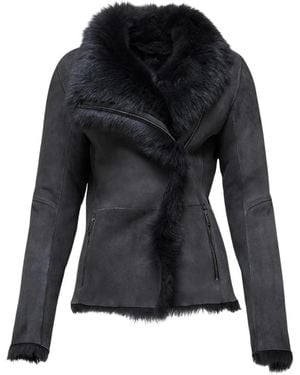 V S P Adila Toscana Shearling Jacke - Schwarz