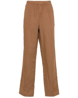 Aspesi Linnen Straight Broek - Bruin