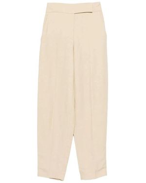JOSEPH Broeken ,Leer Wijde Broek - Naturel