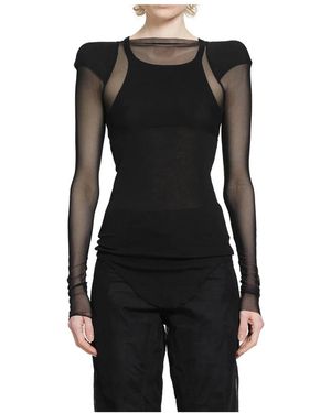 Rick Owens Tops ,Zwart ,Nylon Helm Top