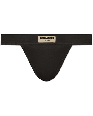 DSquared² Ondergoed ,Zwart ,Logo String Thong