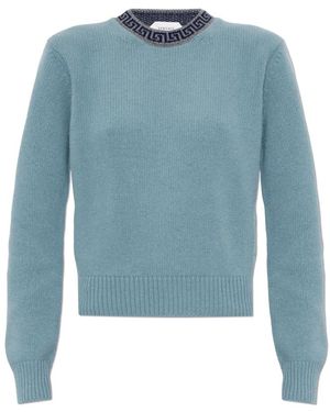 Versace Round-Neck Knitwear - Bleu