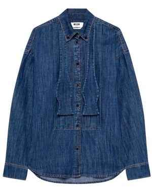 MSGM Denim Shirts - Blu