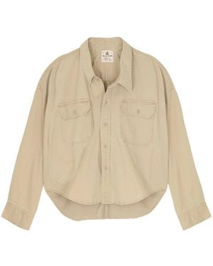 Denimist Overhemden ,Katoen Cropped Utility Shirt - Naturel