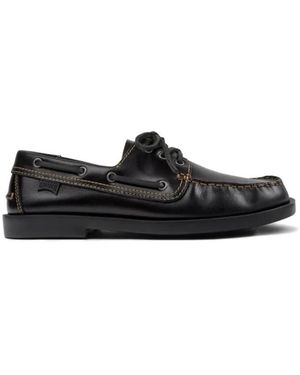 Camper Leather Moccasins - Black