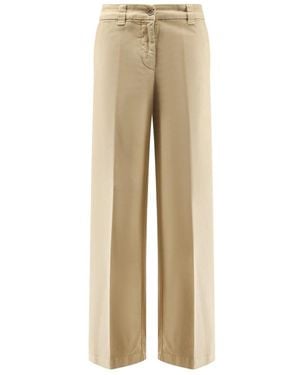 Aspesi Katoenen Broek Met Knoopsluiting - Naturel