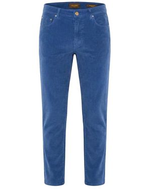 Moorer Broek 5 Zakken Slim Blauw