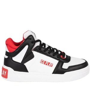Ice Play Bequeme schnür-high-top-sneakers - Schwarz