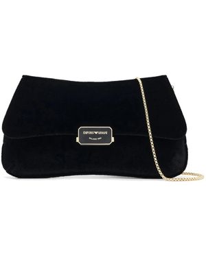 Emporio Armani Velvet Clutch - Zwart