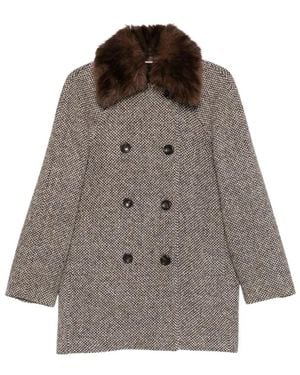 Liu Jo Double-Breasted Coats - Marrón