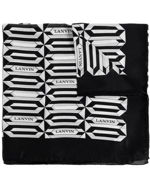 Lanvin Seidenschal Mit Logo - Schwarz