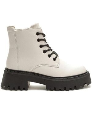 Betsy Lace-Up Boots - White