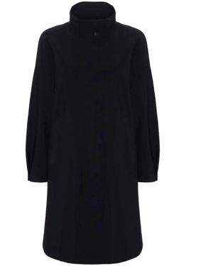 Herno Jassen ,Zwart ,Jersey Jas Met Hoge Kraag En Zijsplitten