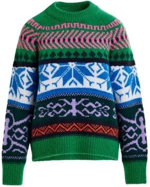 Essentiel Antwerp Bunter Jacquard-Strickpullover - Grün