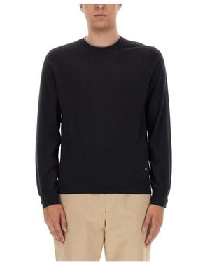 Paul Smith Truien & Vesten ,Blauw ,Wol Wool Crewneck Sweater - Zwart