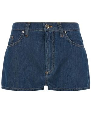Versace Chambray Denim Shorts - Blauw
