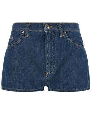 Versace Chambray Denim Shorts - Blauw