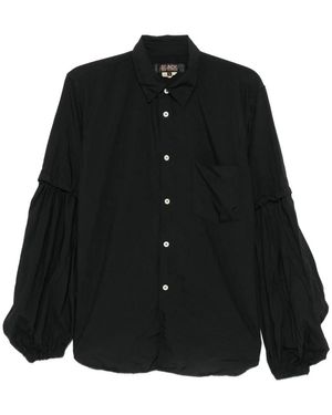 Comme des Garçons Overhemden ,Zwart ,Blouse Met Ballonmouwen En Knoopsluiting