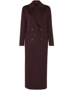 Brunello Cucinelli Double-Breasted Coats - Purple
