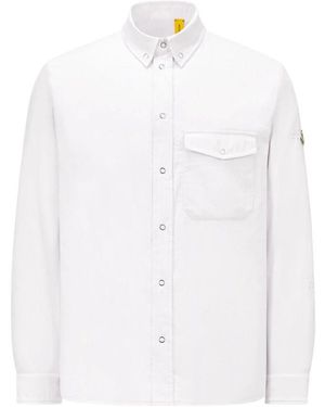 Moncler Weißes Hemd Mit Metallknöpfen