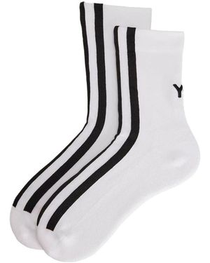Y-3 Ondergoed ,Wit ,Katoen Stripes Socks - Zwart