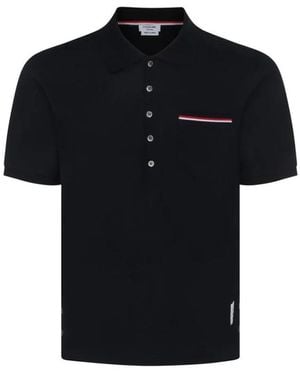 Thom Browne Stilvolles Polo Shirt Mit Tasche - Schwarz