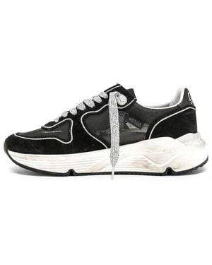 Golden Goose Schwarze Wildleder-Laufschuhe Mit Glitzer