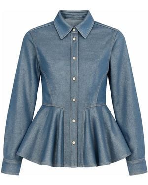 Ganni Denim Shirts - Blu
