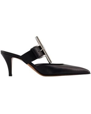 McQueen Mules-Pumps Mit Spitzer Zehenpartie Und Metallbeschlägen - Schwarz