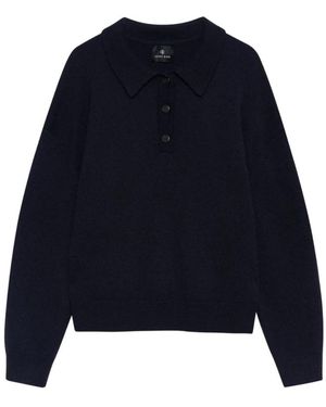 Anine Bing Tops ,Blauw ,Wol Lee Polo Trui