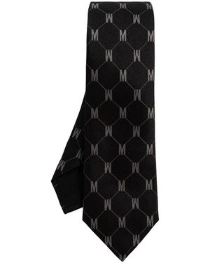 Moschino Seidenkrawatte Mit Monogramm - Schwarz