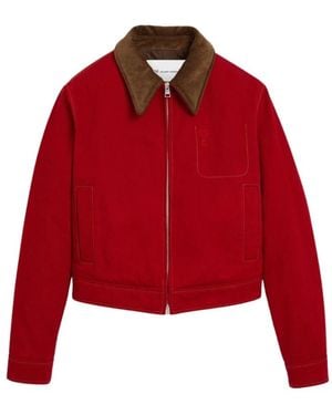 Ami Paris Baumwolljacke Mit Reißverschluss Und Ami De Coeur - Rot