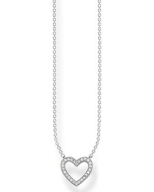 Thomas Sabo Accessoires ,Grijs ,Open Heart Ketting - Wit