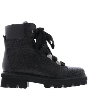 Paris Punk Lace-Up Boots - Negro
