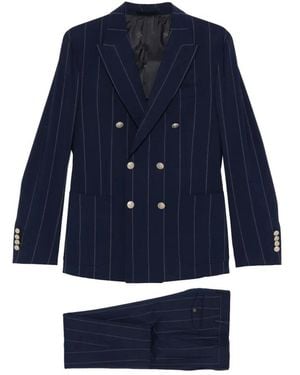 Eleventy Double Breasted Suits - Blue
