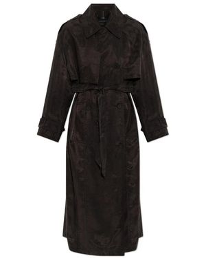 AllSaints Jassen ,Bruin ,Polyester Linnie Trenchcoat - Zwart