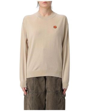 KENZO Round-Neck Knitwear - Natural