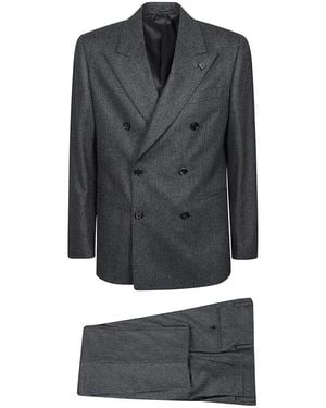 Lardini Double Breasted Suits - Gray