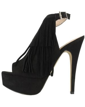 La Strada Schwarze fransen high heel sandalen