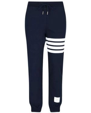 Thom Browne Broeken ,Blauw ,Katoen Front Logo Patch Trainingsbroeken
