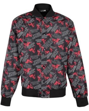 KTZ Jassen ,Veelkleurig ,Polyester Chicago Bulls All Over Print Bomber Jacket - Blauw