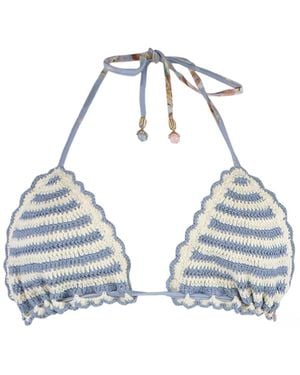 Zimmermann Awaken Crochet Tri Bikini Top - Blau