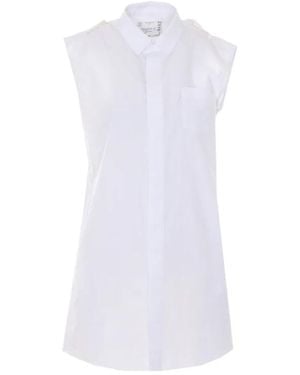 Sacai Sleeveless Tops - White